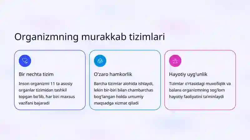 Organlar tizimlari va ularning umumiy funksiyalari 2