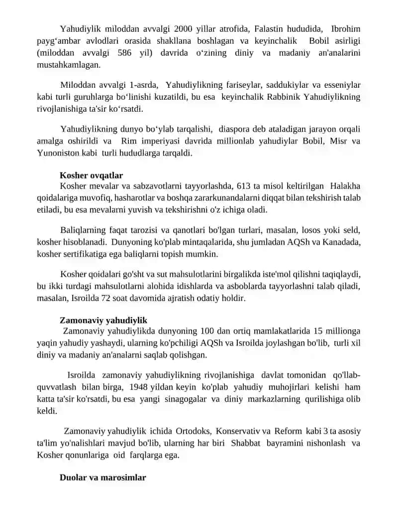 Yahudilik talimoti, an'ana va marosimlari 2