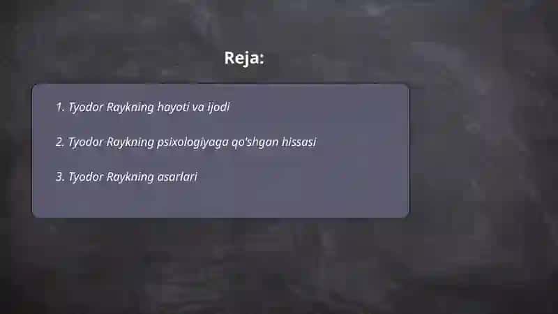 Tyodor Raykning hayoti va ijodi 2