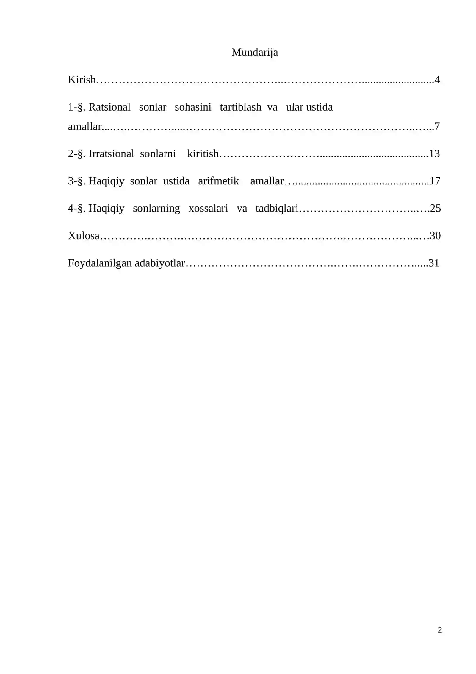 Haqiqiy sonlar va ular ustida amallar 2