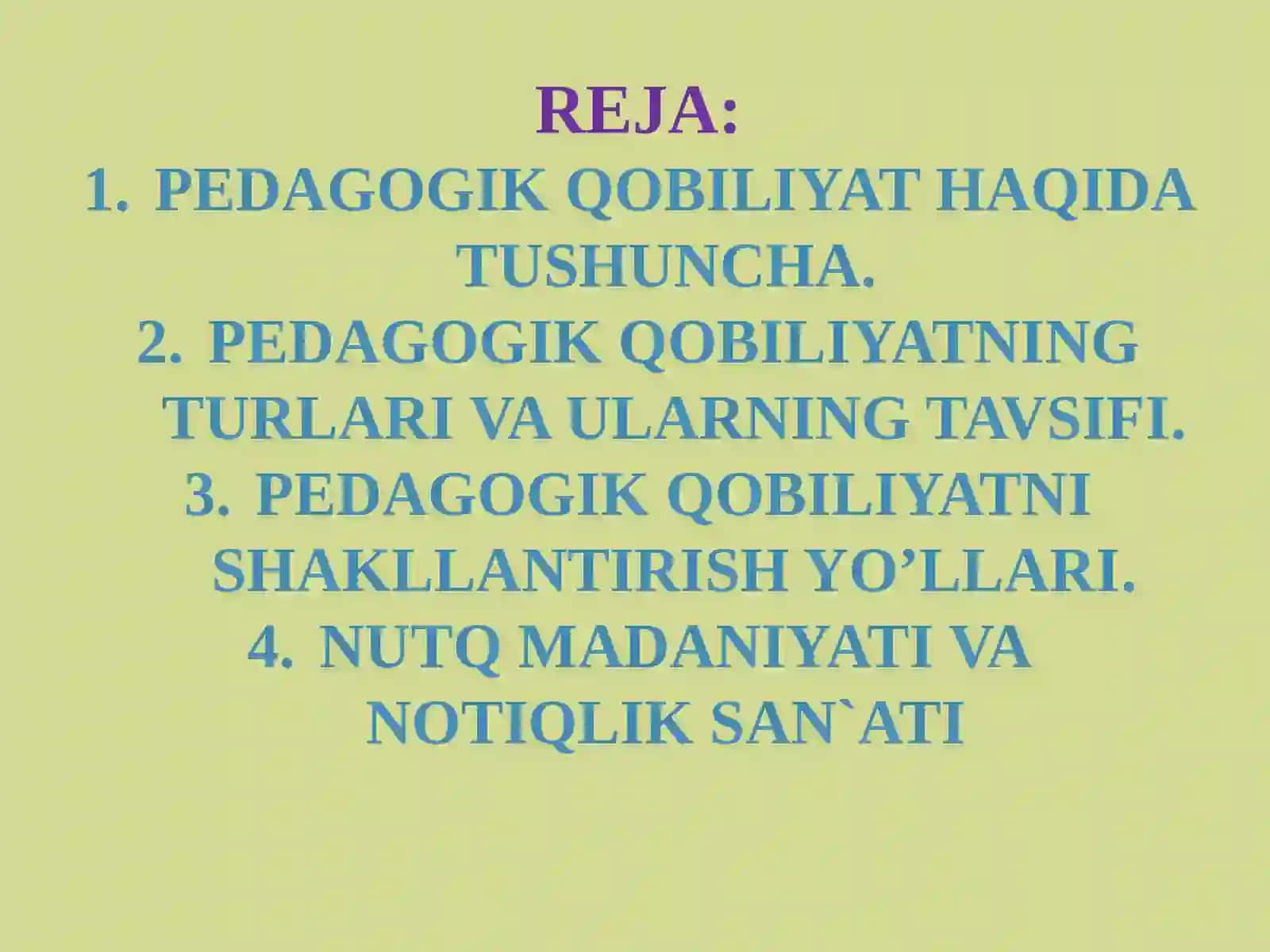 O’qituvchifaоliyatidаpedаgоgik qobiliyat. Nutqtexnikasivanotiqliksan`ati 2