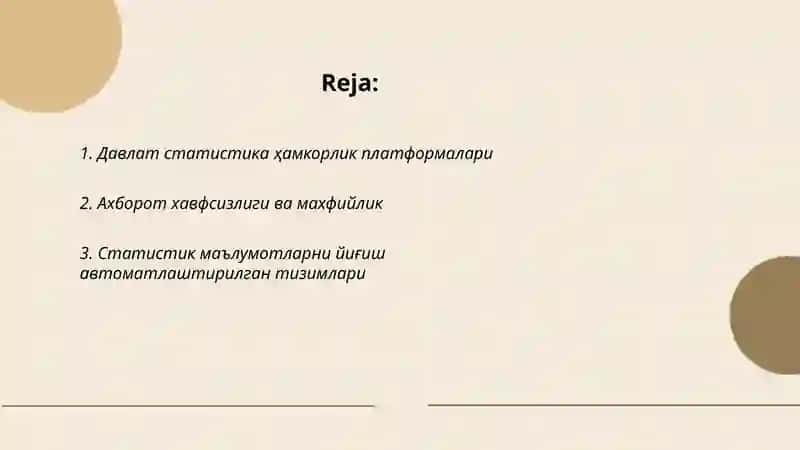Давлат статистика тизимини автоматлаштириш. 2