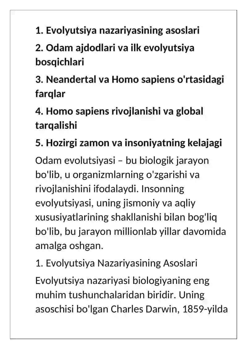 Odan evolutsiyasi 2