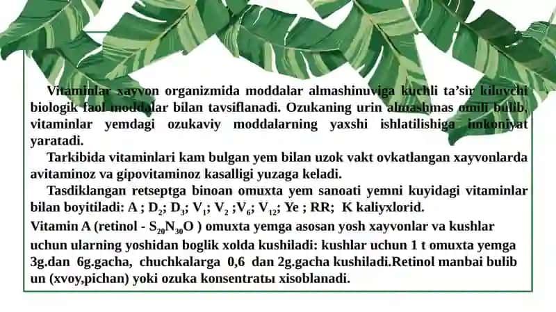 Omuxta yem tarkibiga mineral xom ashyolar va mikroelemetlarni aralashtirish 2