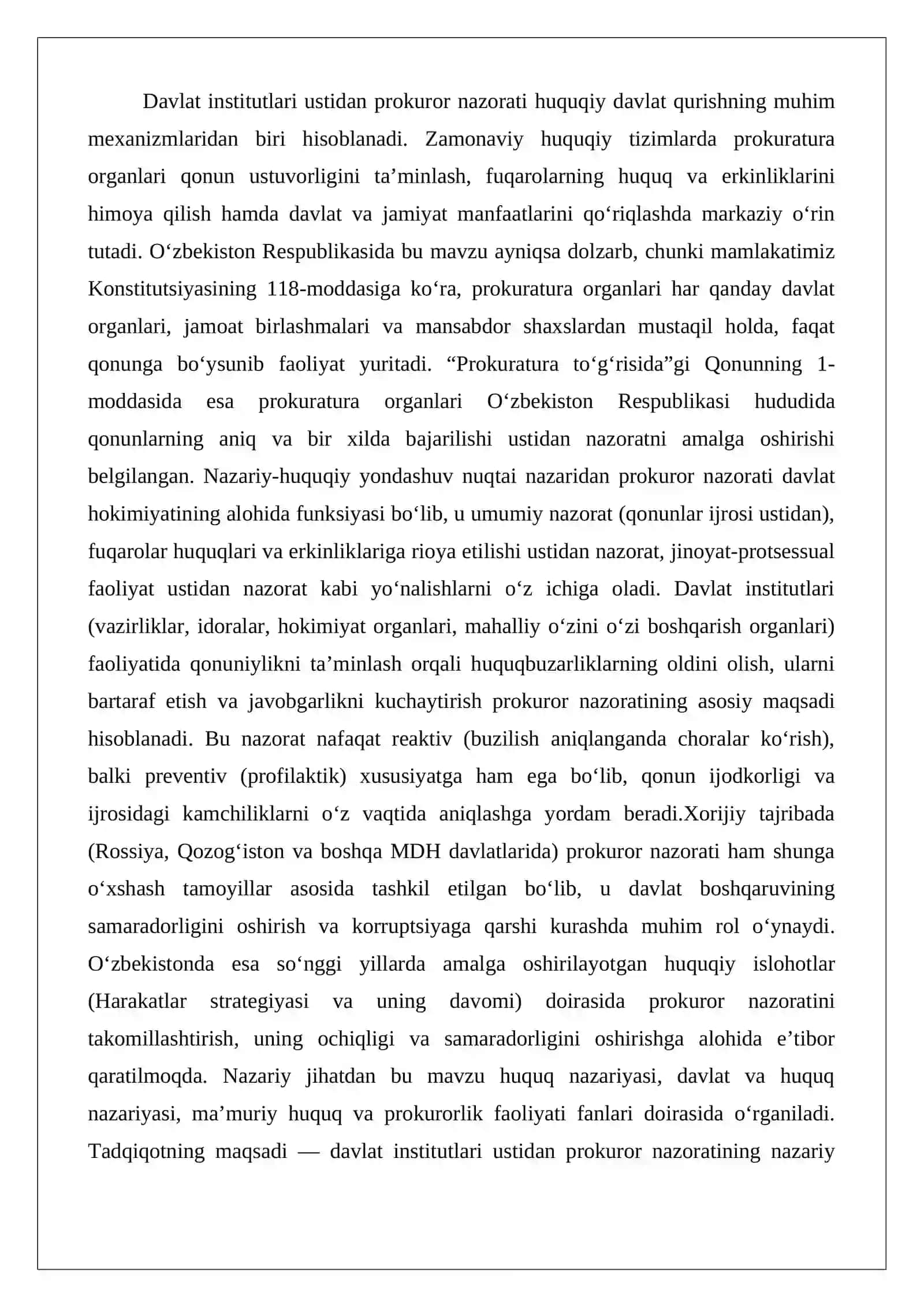 Davlat institutlari ustidan prokuror nazorati: nazariy-huquqiy yondashuv 2
