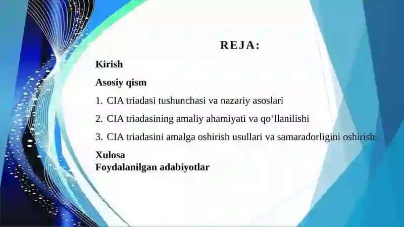 Maxfiylik, butunlik va mavjudlik (CIA triadasi) konsepsiyasining amaliy ahamiyati 2