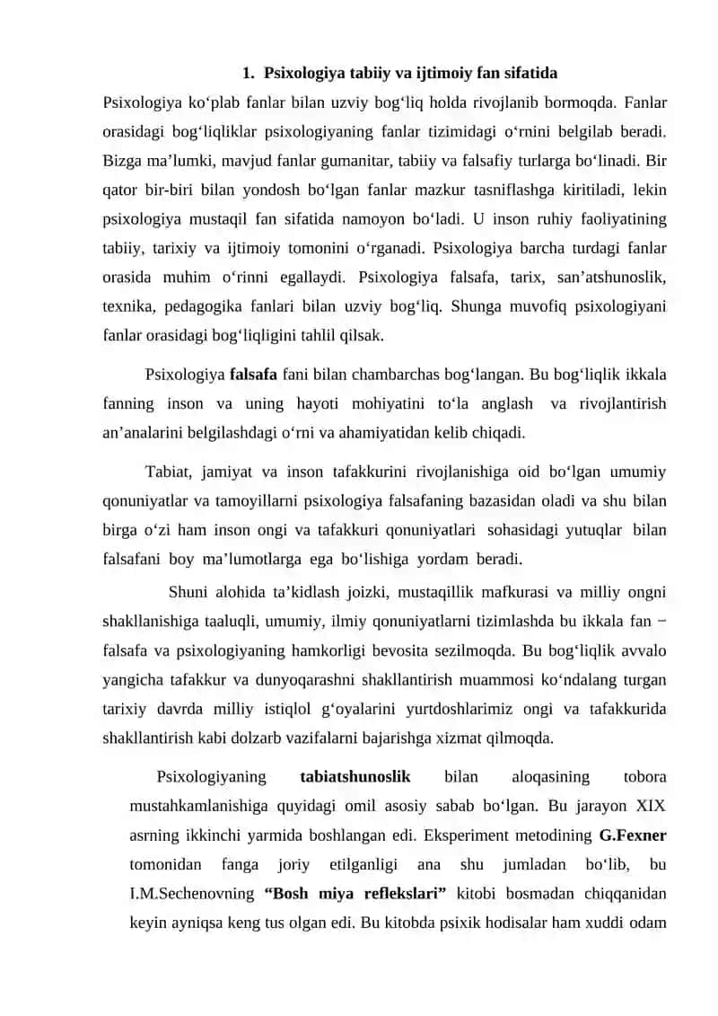 Psixologiya tabiiy va ijtimoiy fan sifatida 2