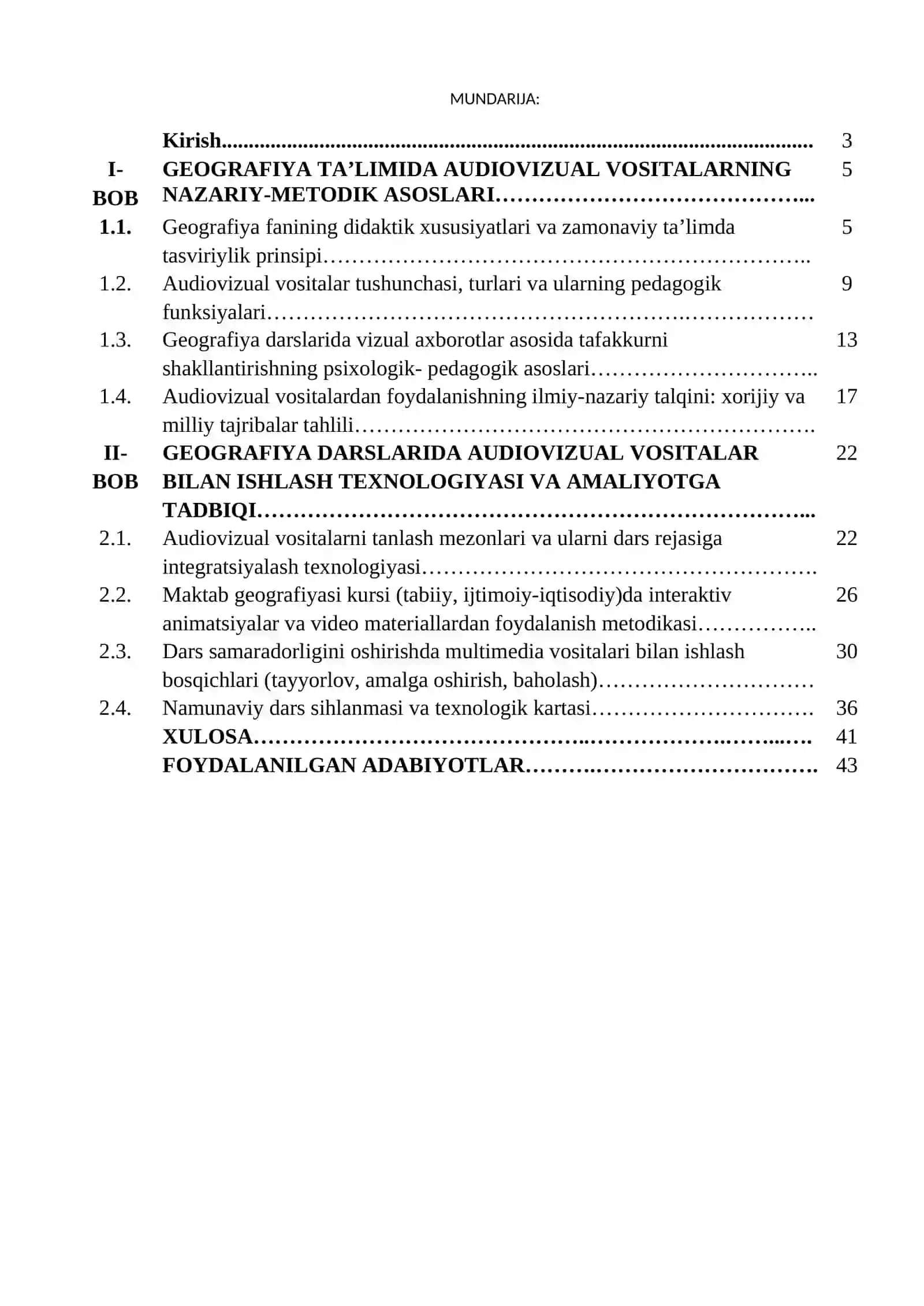Geografiya va Tabiiy fan o‘qitish metodikasi 2