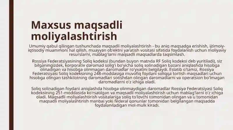 Maqsadli tushumlarga doir hisoblash ishlari audit 2