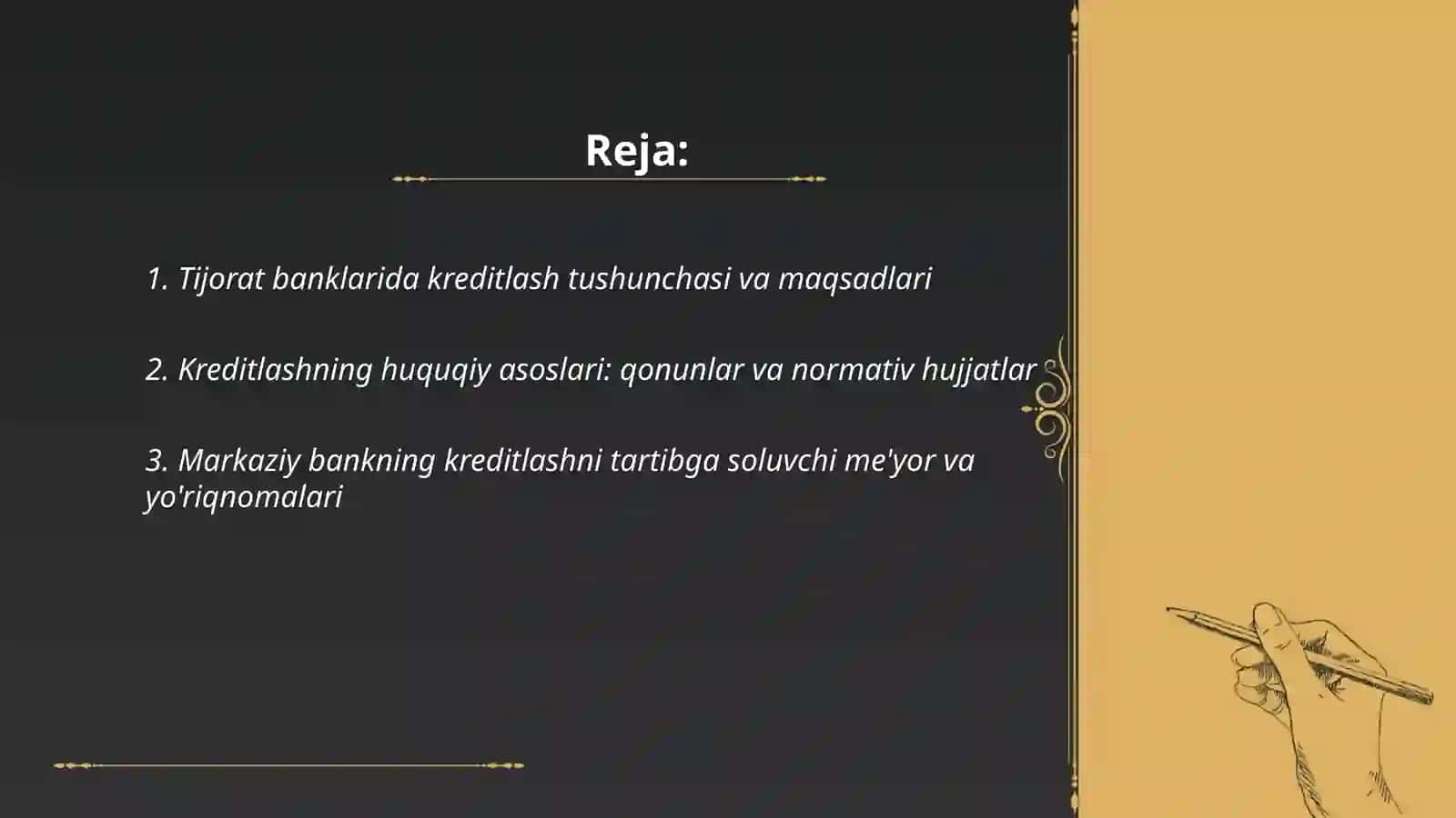 Tijorat banklarida kreditlashni tashkil etish 2