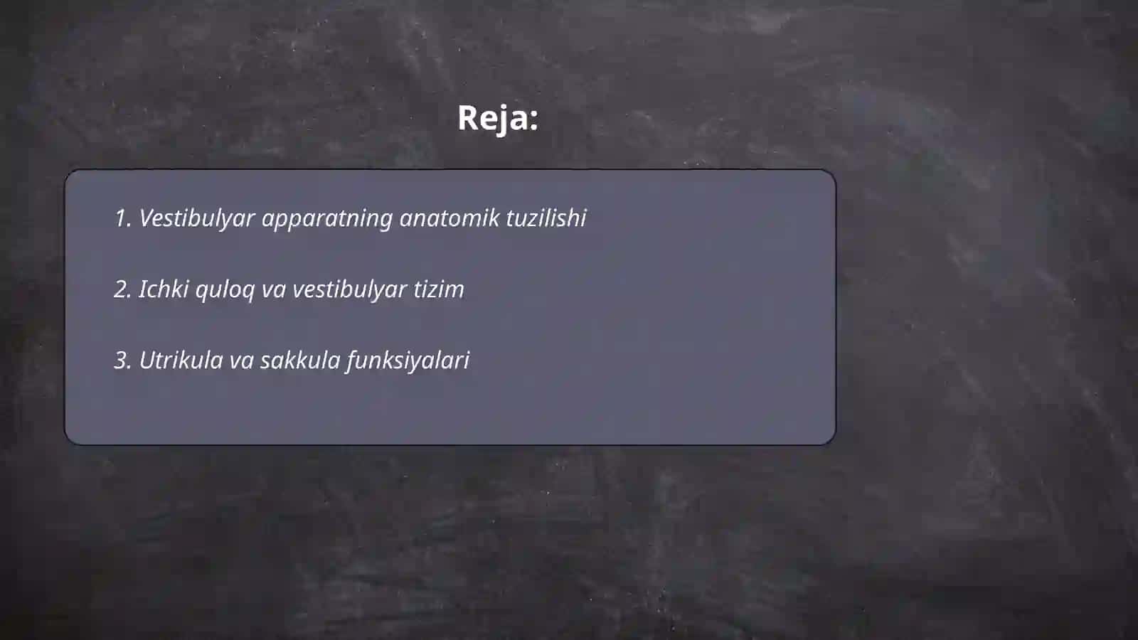 Vestibulyar apparat anatomiyasi va fiziologiyasi 2