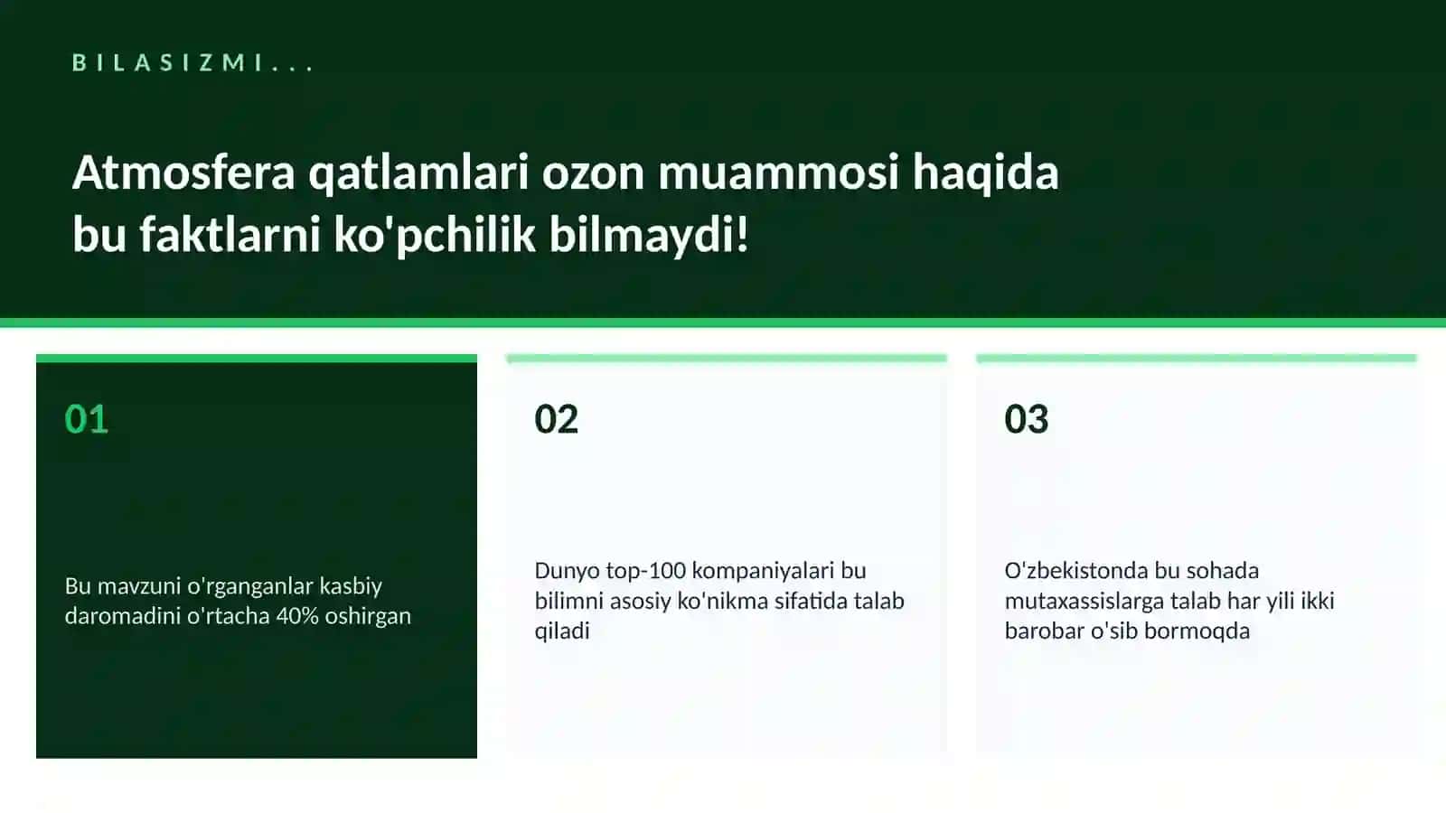 Atmosfera qatlamlari ozon muammosi 2
