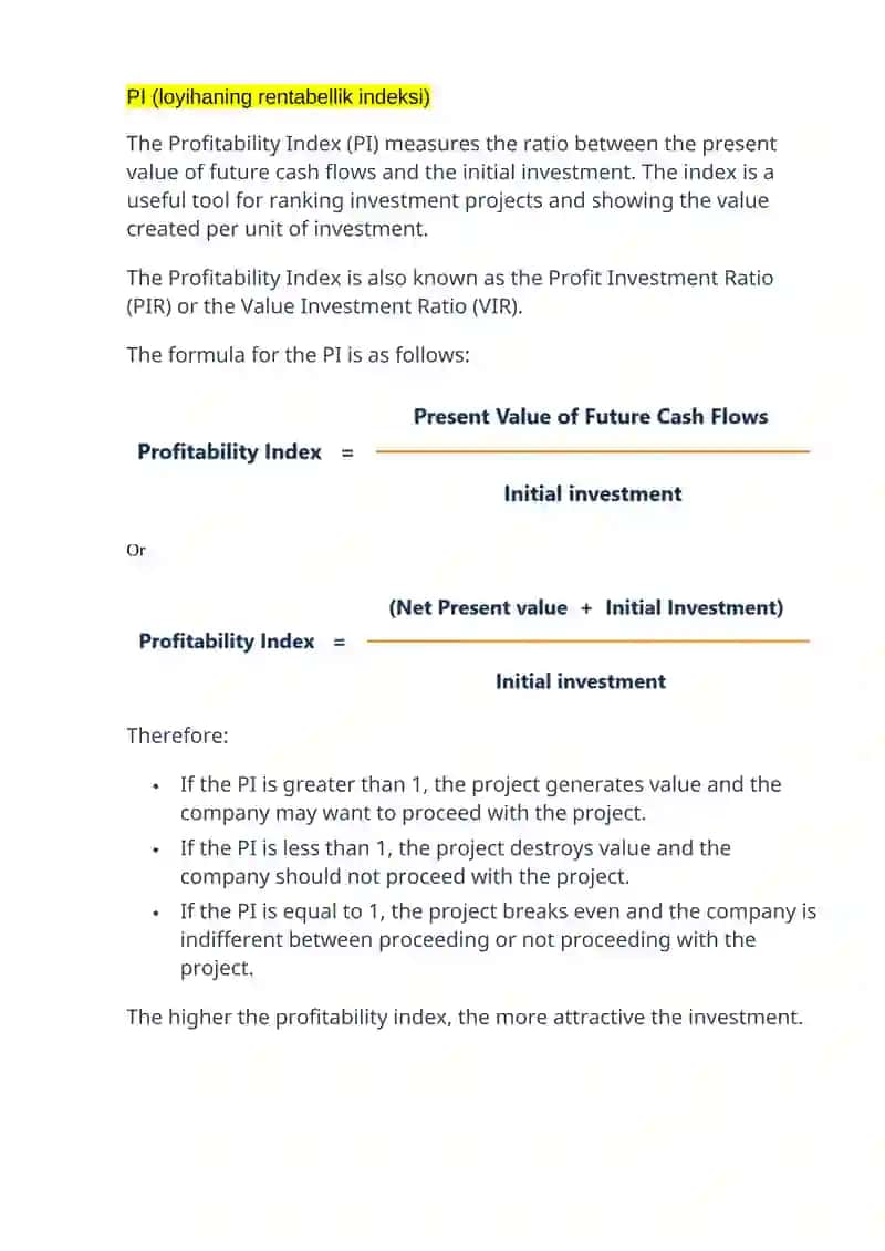 Net Present Value (NPV) (sof joriy qiymat) 2