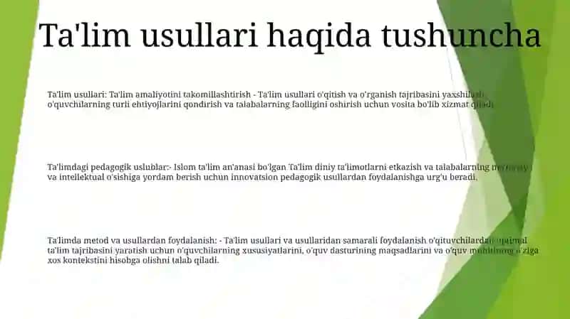 Ta'Lim Pedagogikasida Tarbiya Usullari Va Usullaridan Foydalanish Imkoniyatlari 2
