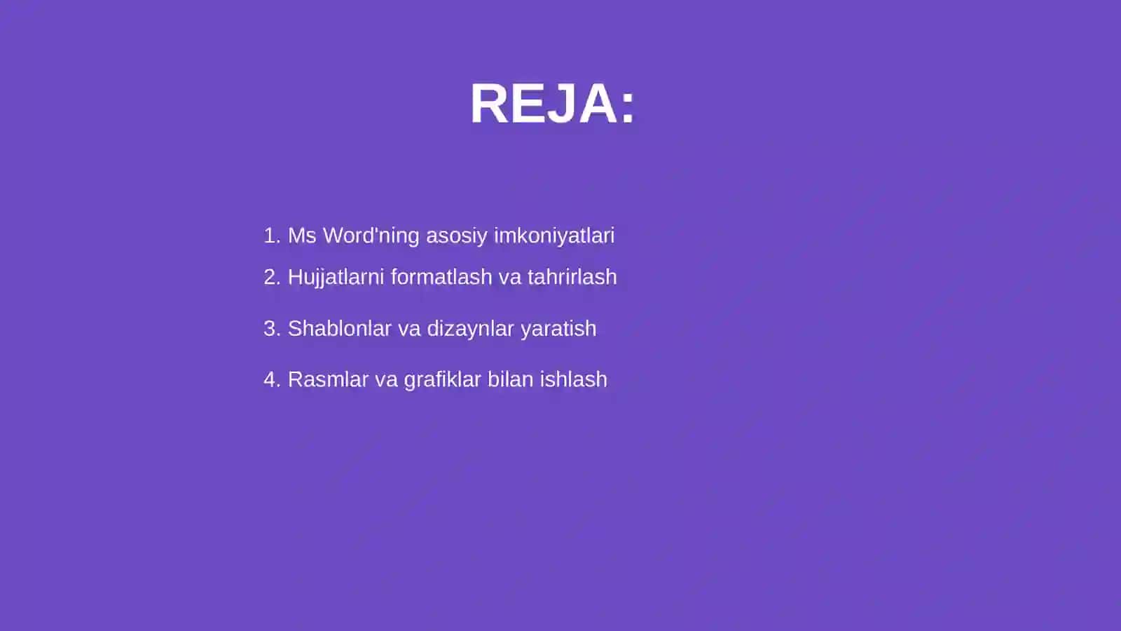 Ms word imkoniyatlari 2