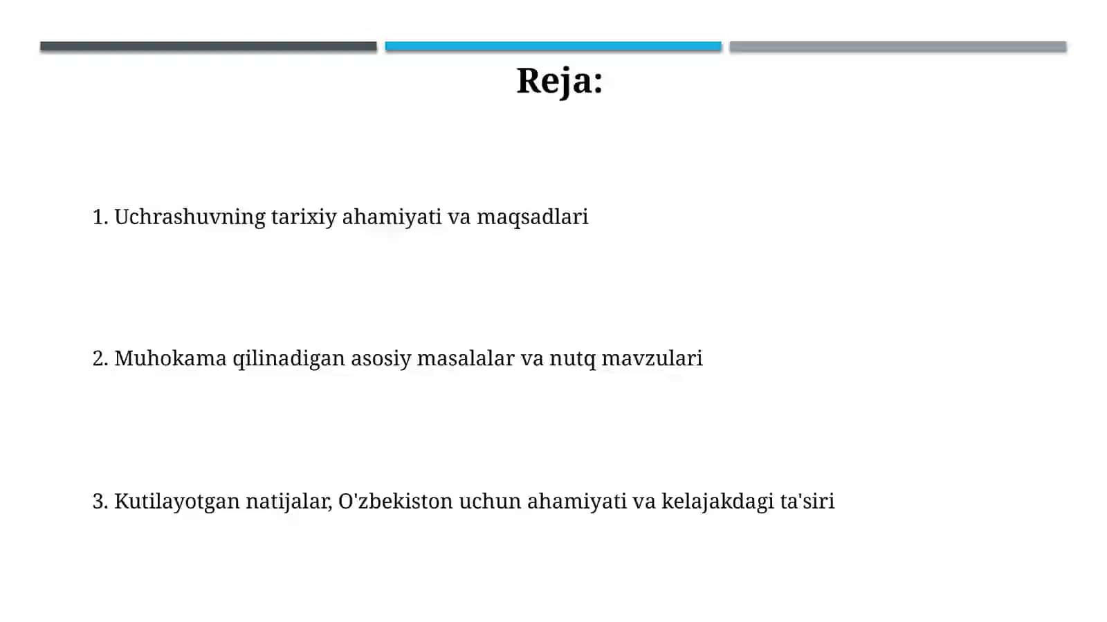 Uchrashuvning tarixiy ahamiyati va maqsadlari 2