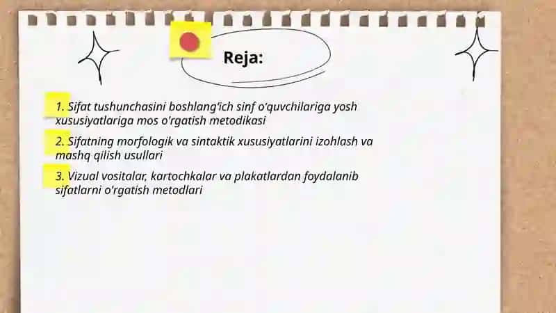 Boshlang'ich sinflarda sifat turkumini o'rgatishda metod va usullar 2