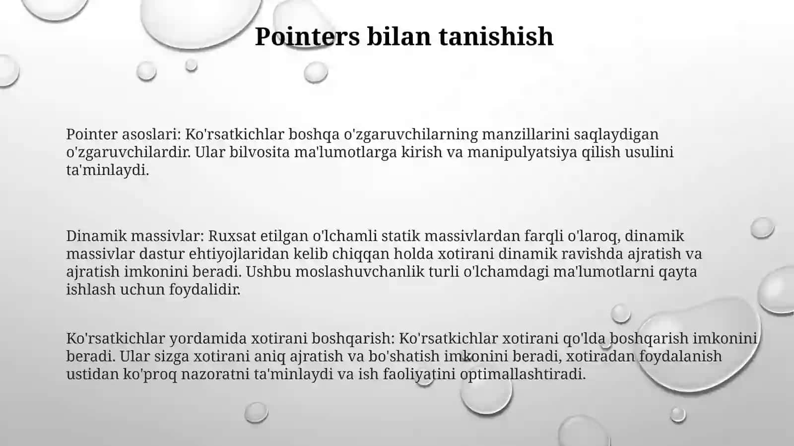 C++ Tilida Ko'Rsatkichlar Va Dinamik Massivlar 2