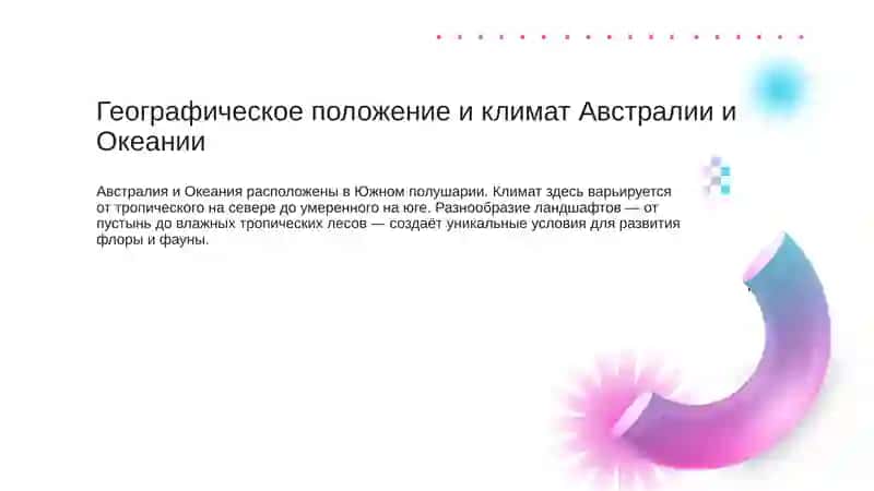 География населения и хозяйства Австралии и Океании 2