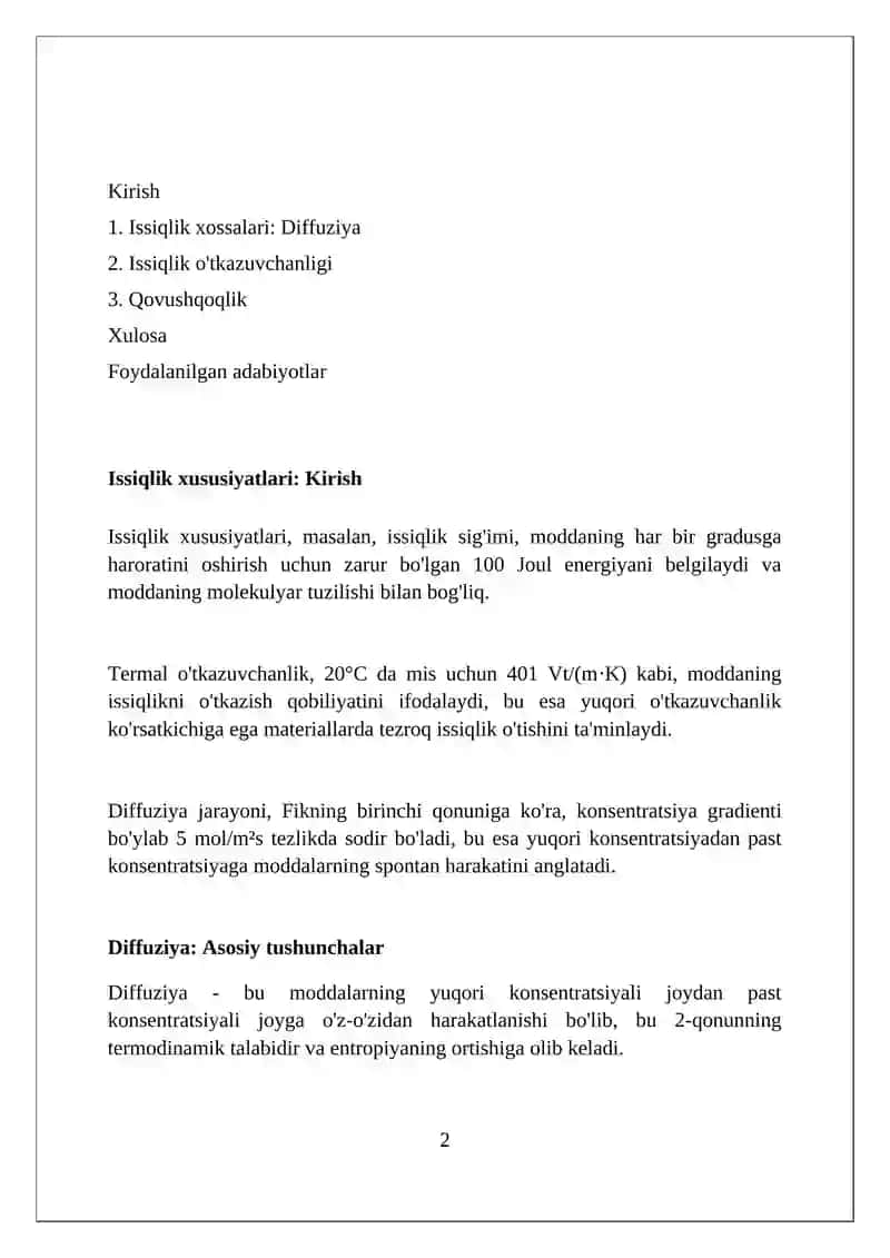 Kecha xossalari.diffuziya issiqlik oʻtkazuvchanlik va qivuwqoqlik 2