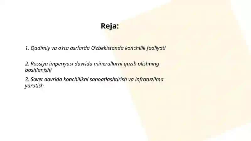 O'zbekistonda konchilik sanoatining rivojlanishi tarixi va bugungi holati 2