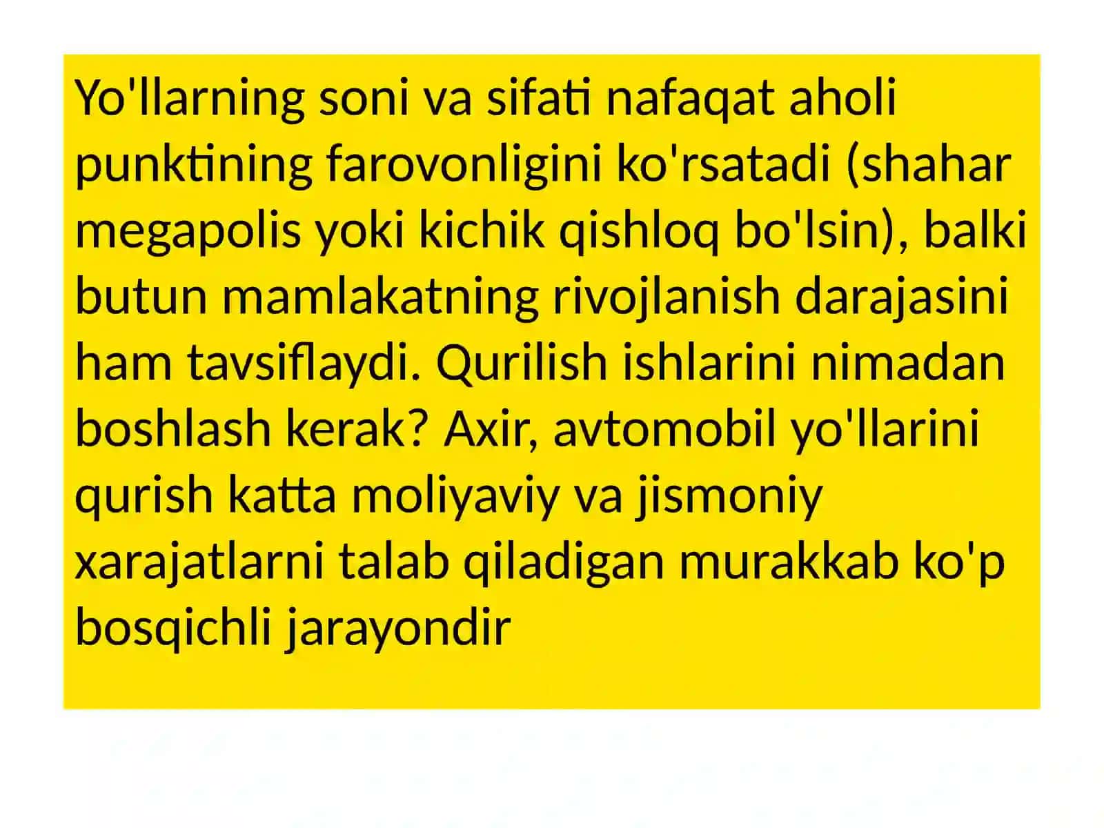Yoʻl poyini qurish texnologiyalarini takomillashtirish masalalari 2