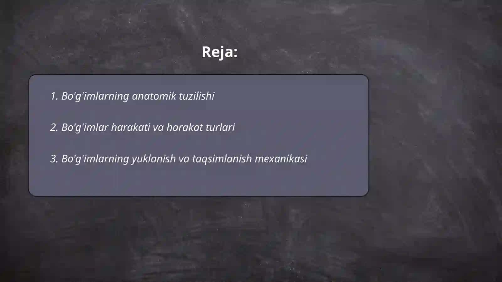 Bo'g'imlarning biomexanikasi 2