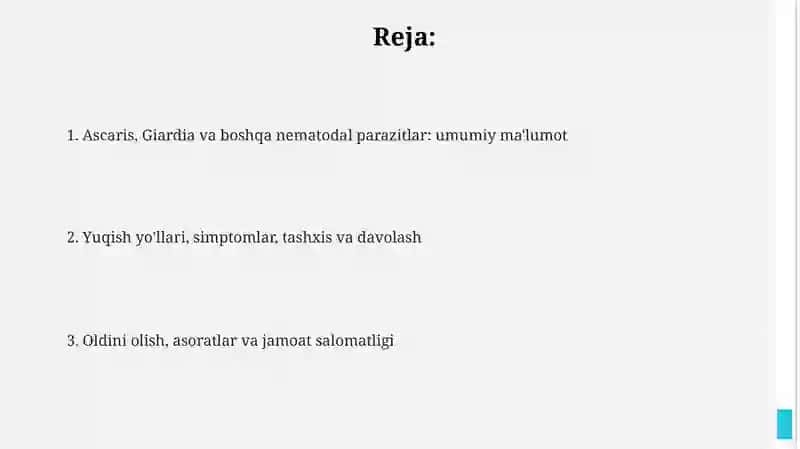 Parazitlar rishta odam askaridasi gijja 2