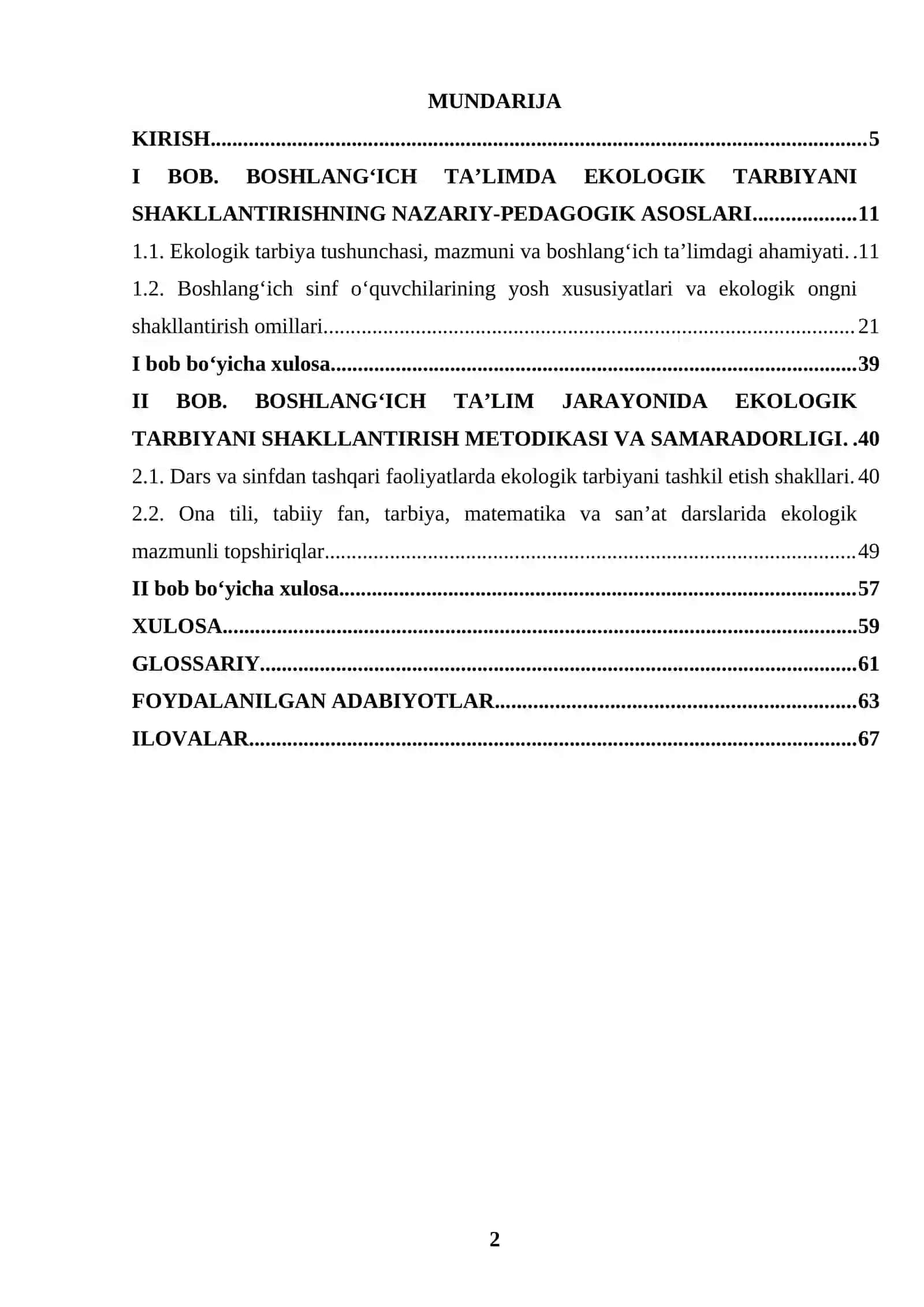 BOSHLANG‘ICH TA’LIMDA O‘QUVCHILARDA EKOLOGIK TARBIYANI SHAKLLANTIRISH YO‘LLARI 2