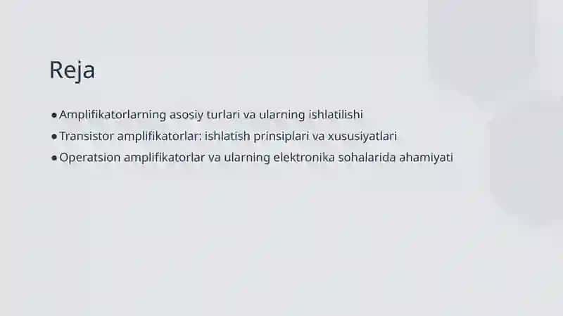 Kuchaytirgichlar.Elektr signallarni kuchaytirish 2