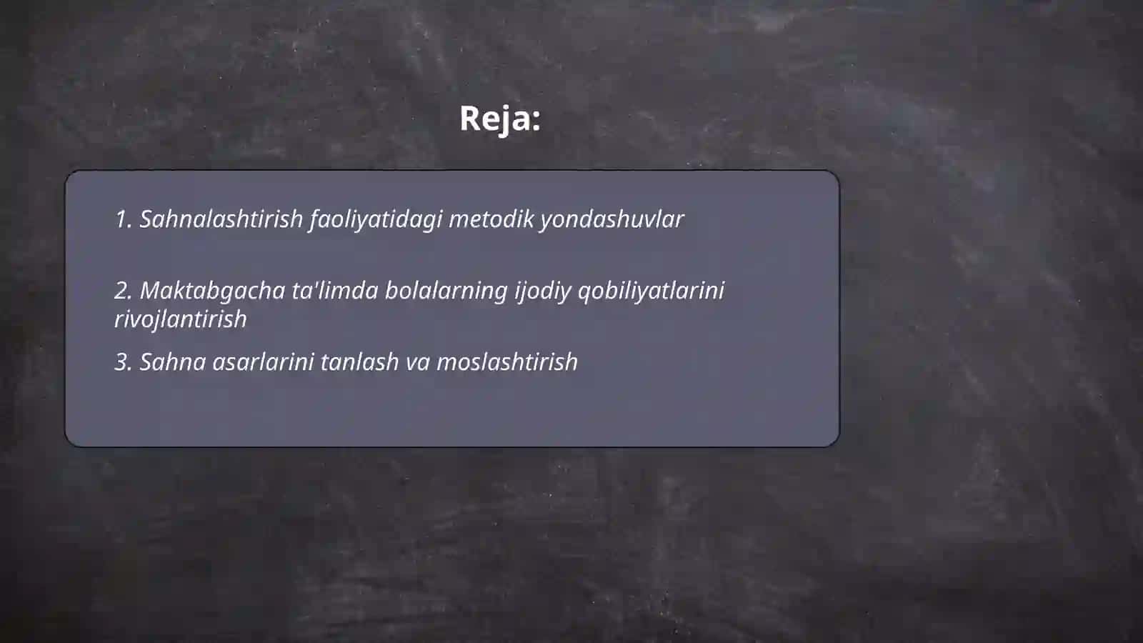 Sahnalashtirish faoliyatidagi metodik yondashuvlar 2