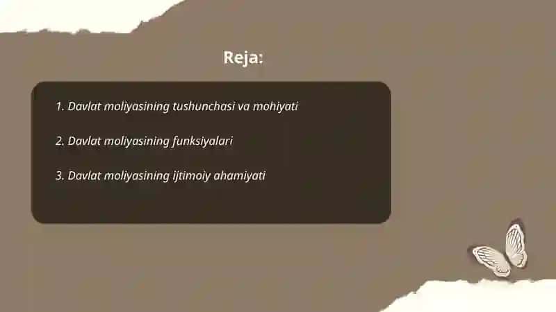 Davlat moliyasining mohiyati va ahamiyati 2