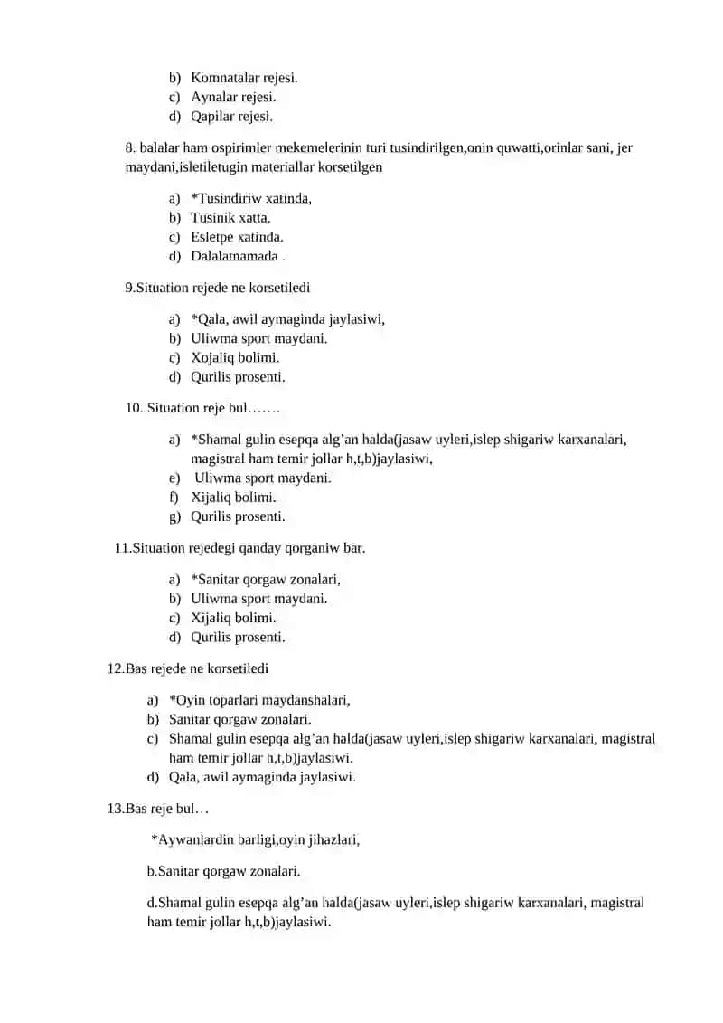 № 5 MSHBM proektine sanitary gigienik baha beriw. MSHBM lerini kompleksli tekseriwge tayarliq 2
