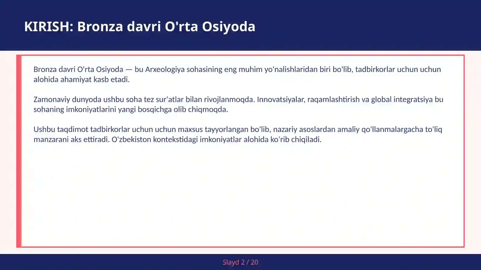 BRONZA DAVRI O'RTA OSIYODA 2