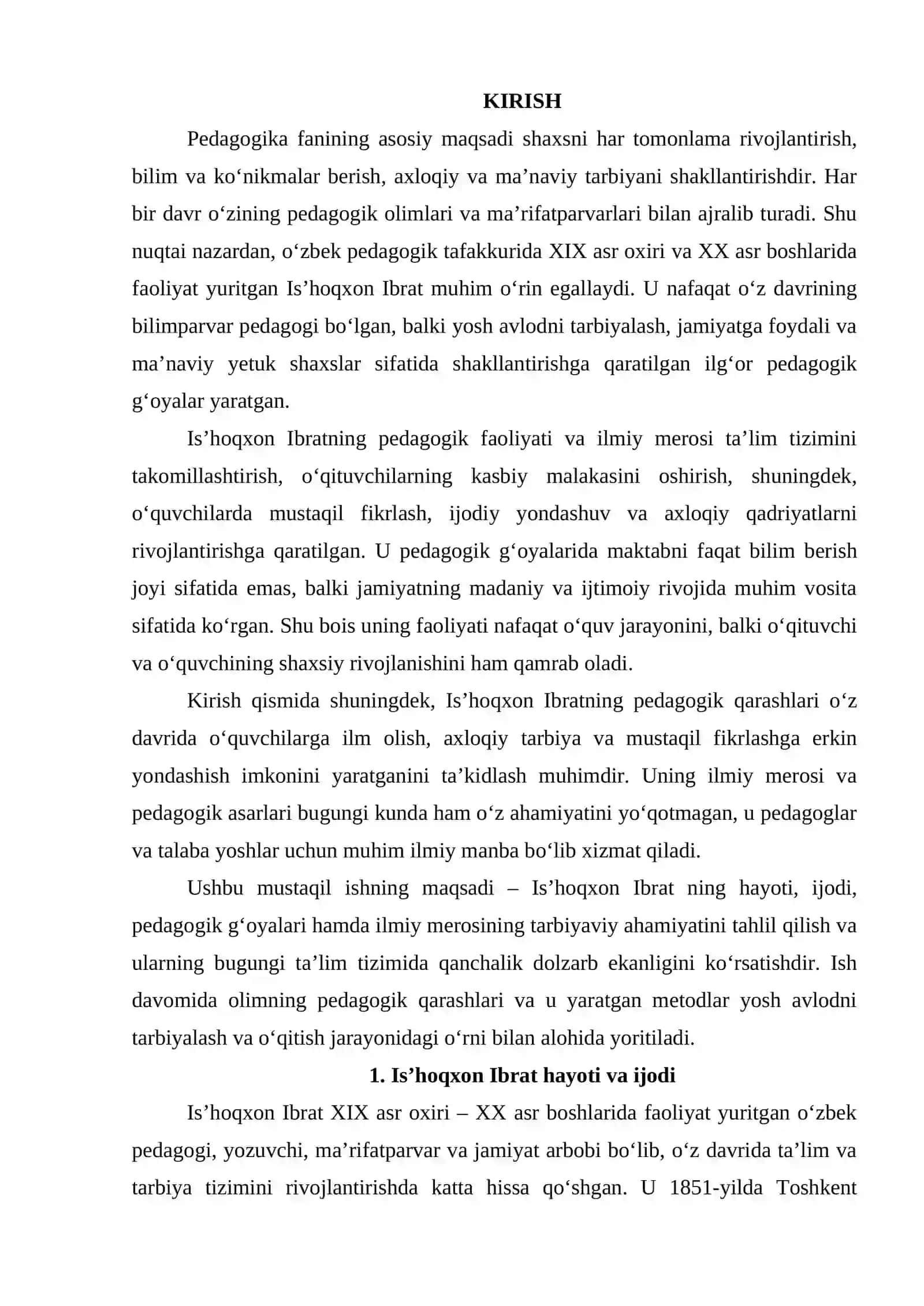 Isʼhoqxon Ibratning pedagogik gʻoyalari 2
