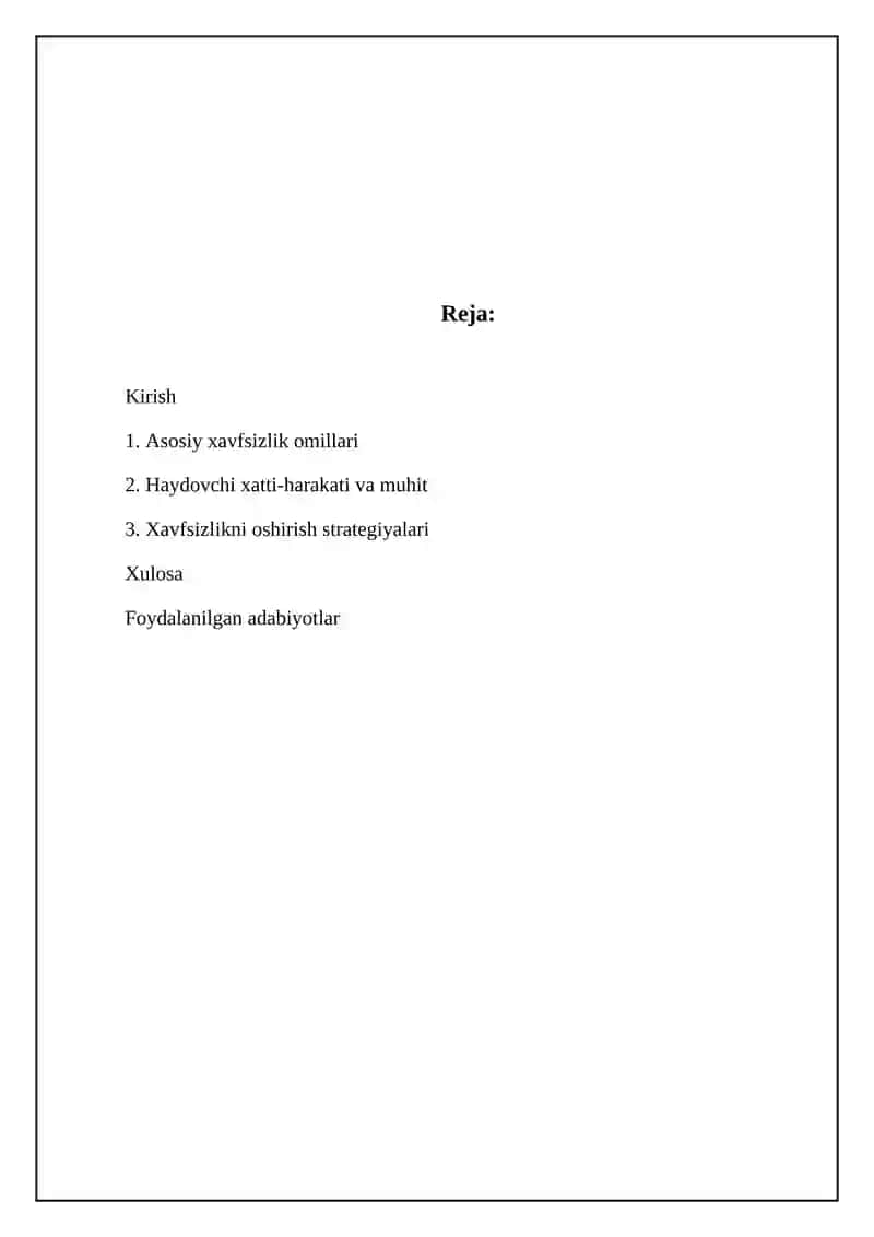 Temir yo'l kesishmalarida harakat xavfsizligini taʼminlashga taʼsir koʻrsatuvchi omillar REFERAT 2