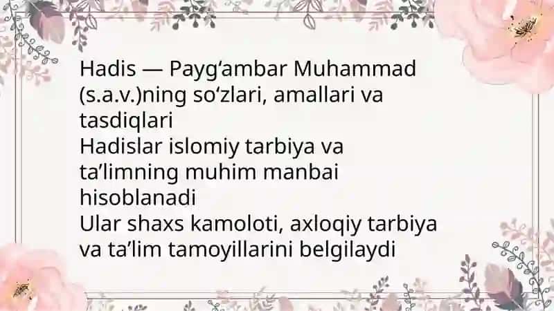 Hadislarning pedagogika hamiyati 2