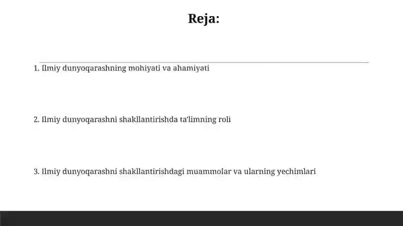 Ilmiy dunyoqarash shakllantirish 2