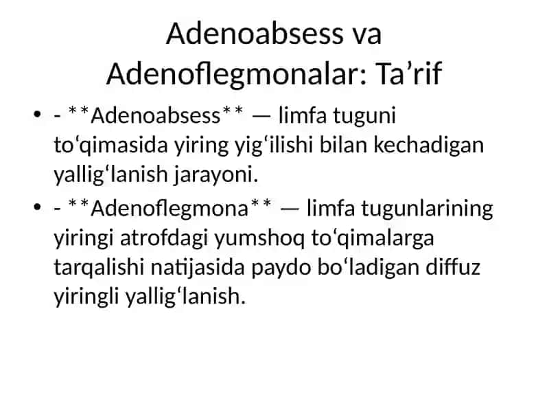Adenoabsess va Adenoflegmonalar 2