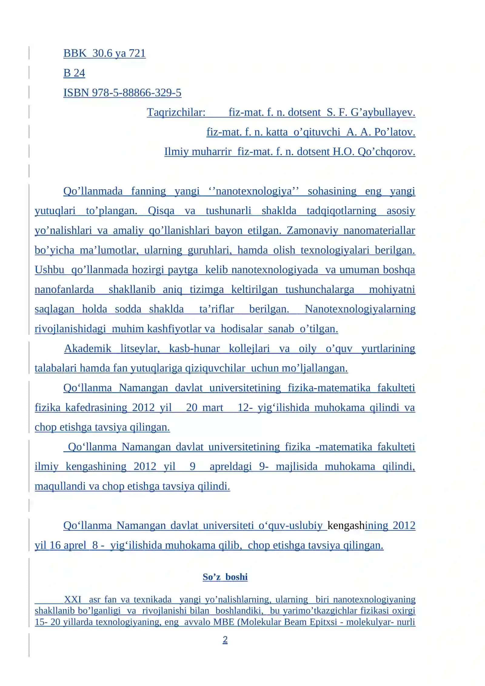 NANOTEXNOLOGIYAGA KIRISH (USLUBIY QO’LLANMA) 2