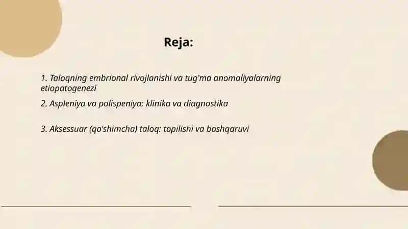 Taloqning tug’ma anomaliyalari va o’smalari. Timusning rivojlanish buzilishlari 2