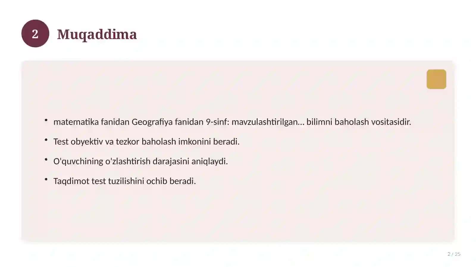 Geografiya fanidan 9-sinf: mavzulashtirilgan nazorat ishi va tahlil 2