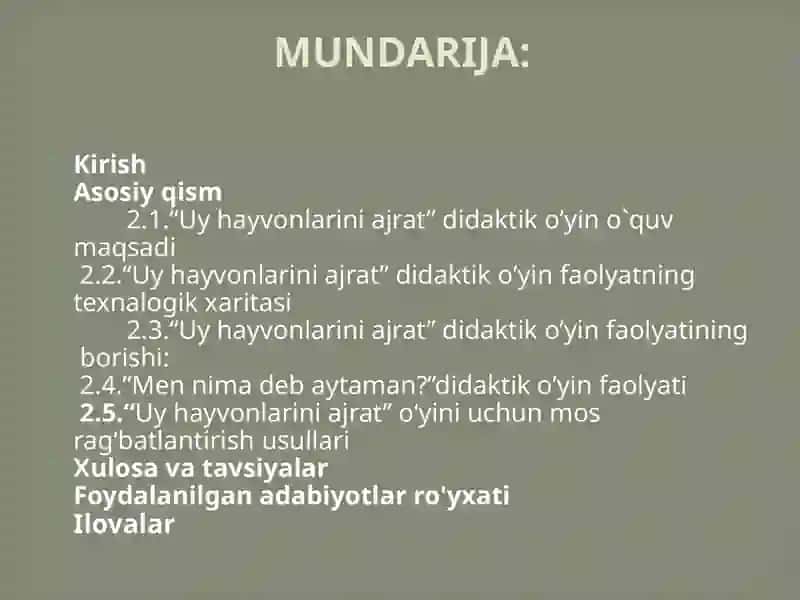 “Uy hayvonlarini ajrat” didaktik oʼyin. (kichik guruh) Til va nutq markazi 2