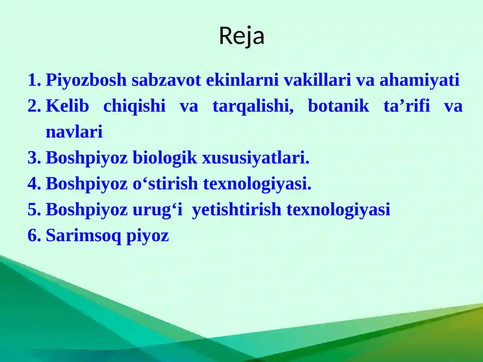 Boshpiyoz sabzavotlarining biologiyasi 2