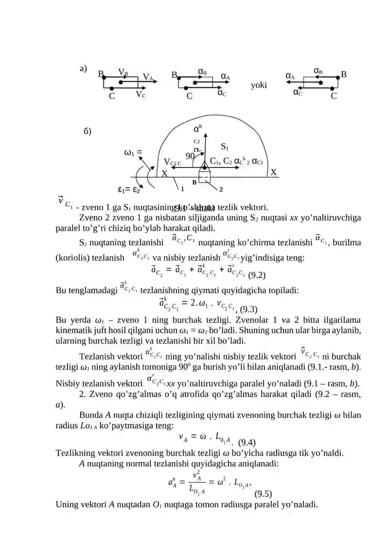 TEKISLIKDA HARAKATLANUVCHI MEXANIZMLAR KINEMATIKASINI TADQIQ ETISH (tezliklar plani) 2