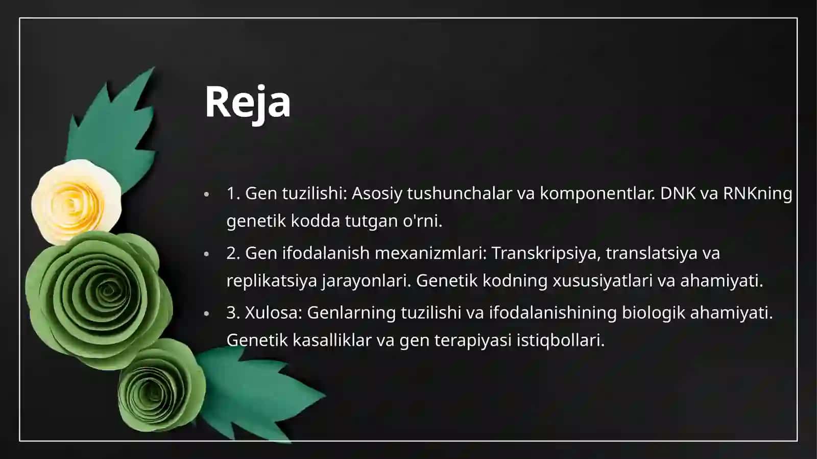 Genlarning tuzilishi va ularning ifodalanishmexanizmlari 2
