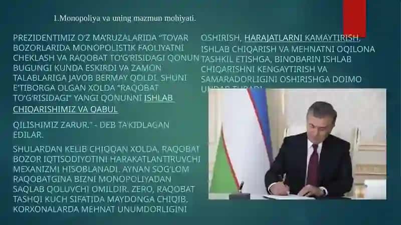 Monopoliyavaularning amalqilish va tartibga solish xususiyatlari 2