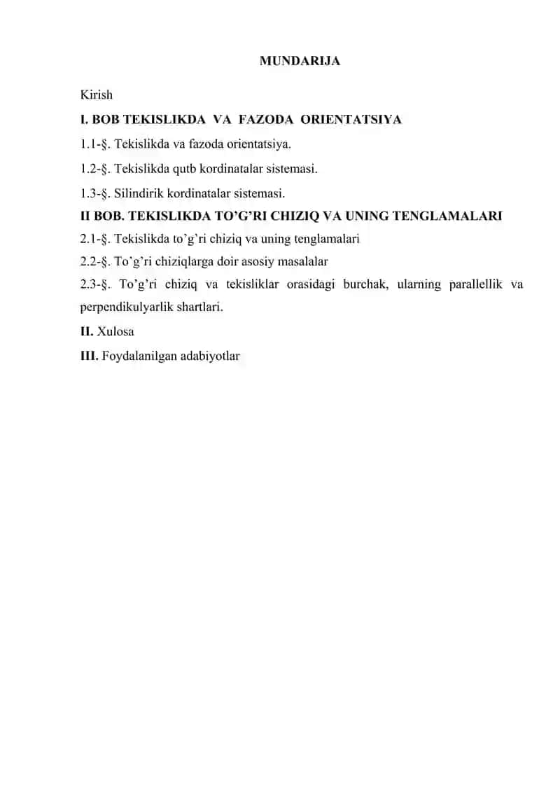 TEKISLIKDA VA FAZODA EKISLIKDA VA FAZODA ORIENTATSIYA QUTB, SILINDRIK VA SFERIK 2