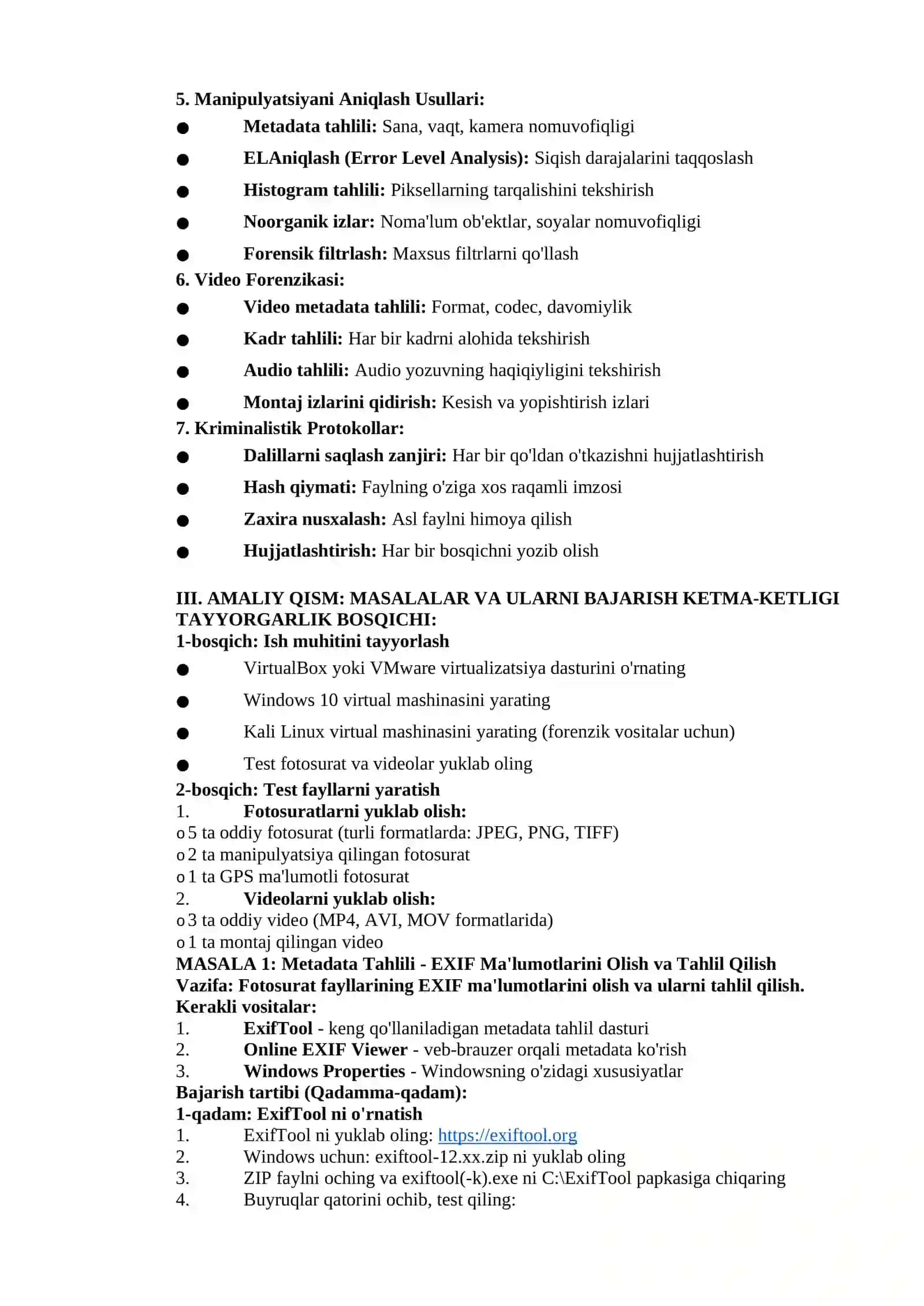 KRIMINALISTIK FOTOSURATLAR VA VİDEOYAZUVLAR 2
