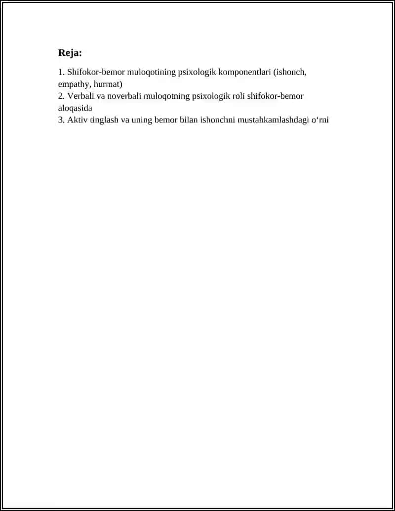 Shifokor-bemor muloqotining psixologik xususiyatlari 2